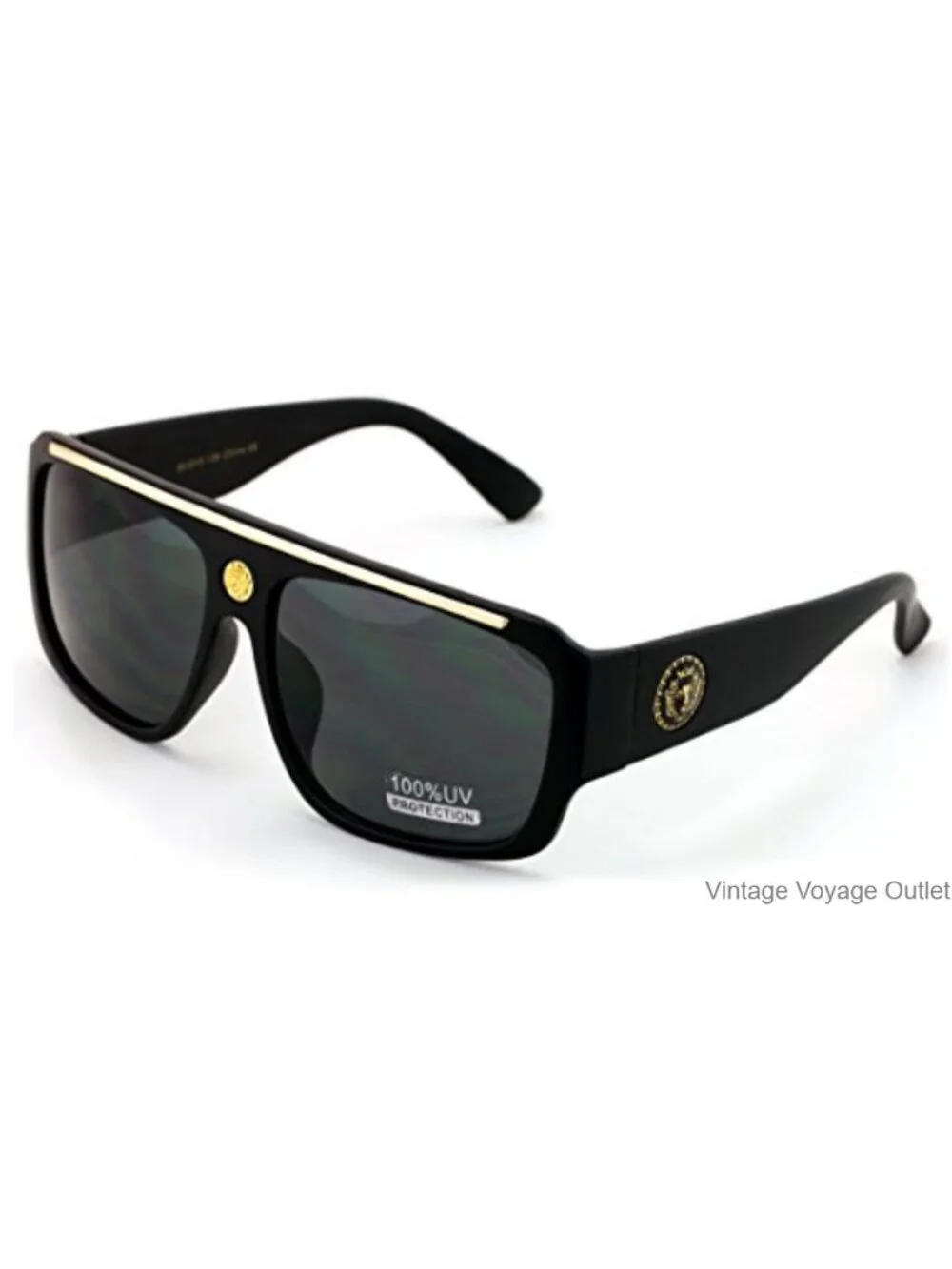 Lion Head Flat Top Hip Hop Rapper Retro Sunglasses UV400